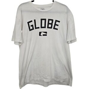 GLOBE T‎ Shirt Mens XL White Logo Graphic Skate Surf Streetwear United By Fate